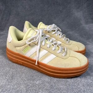 Adidas VL Court Bold Platform Sneakers Yellow Gum Sole JI1784 Womens 8.5